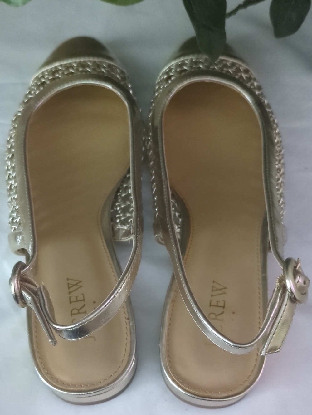 J. Crew Women's Metallic Gold Slingback Flats